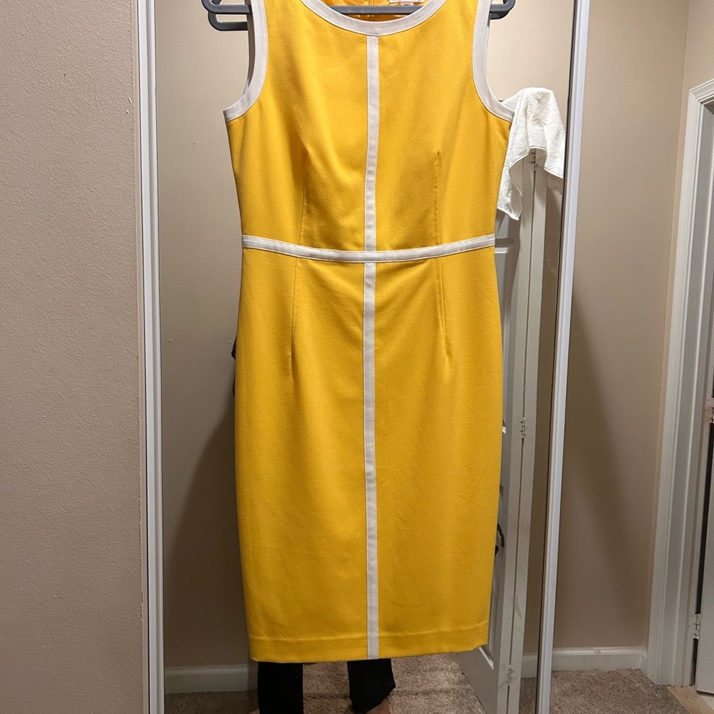 Calvin Klein Yellow Sheath Midi Dress